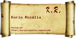 Koris Rozália névjegykártya